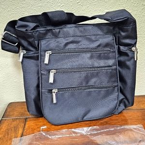 Gold & Coast triple zip Black RFID Organizer Bag 10MJ MADE IN INDIA